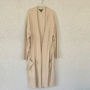 Terra & Sky Beige Open Front Cardigan size 2X